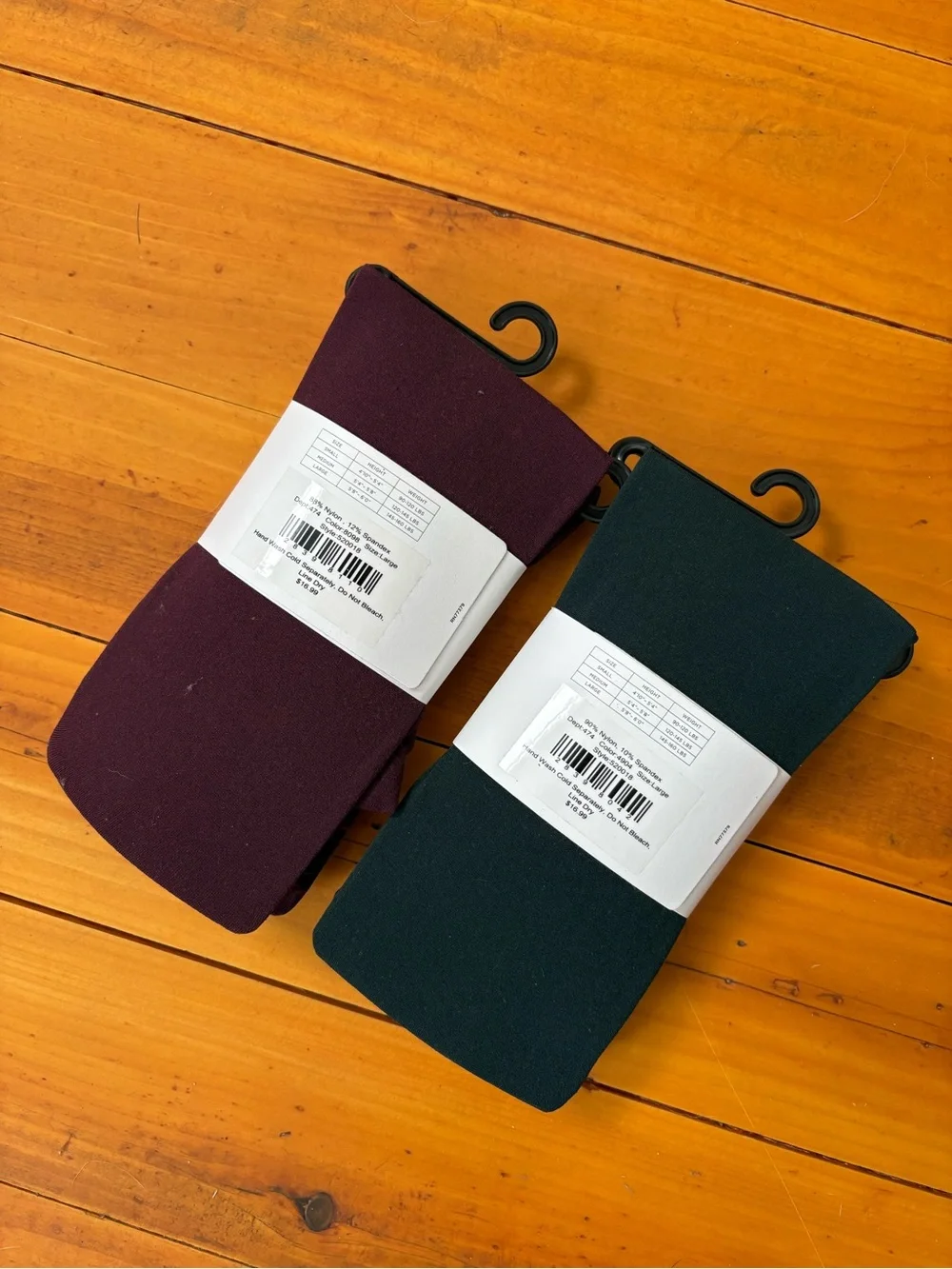 LOFT Tights in Burgundy and Deep Green